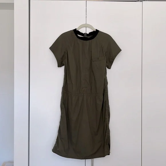 Marni Dresses Marni Olive Green Light Cotton Cap Sleeve Dress
